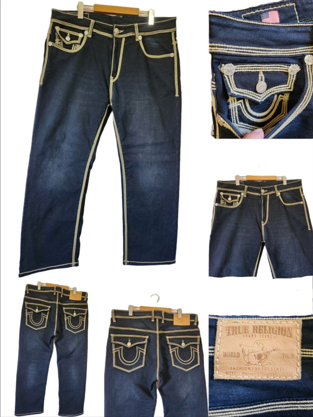 True Religion Ricky Super QT Straight Jeans Made in USA 38 NWOT